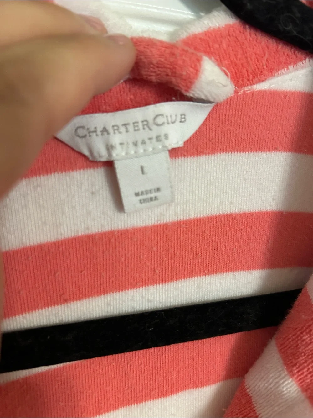 Charter Club Coral & White Striped Button-Front Swim Coverup